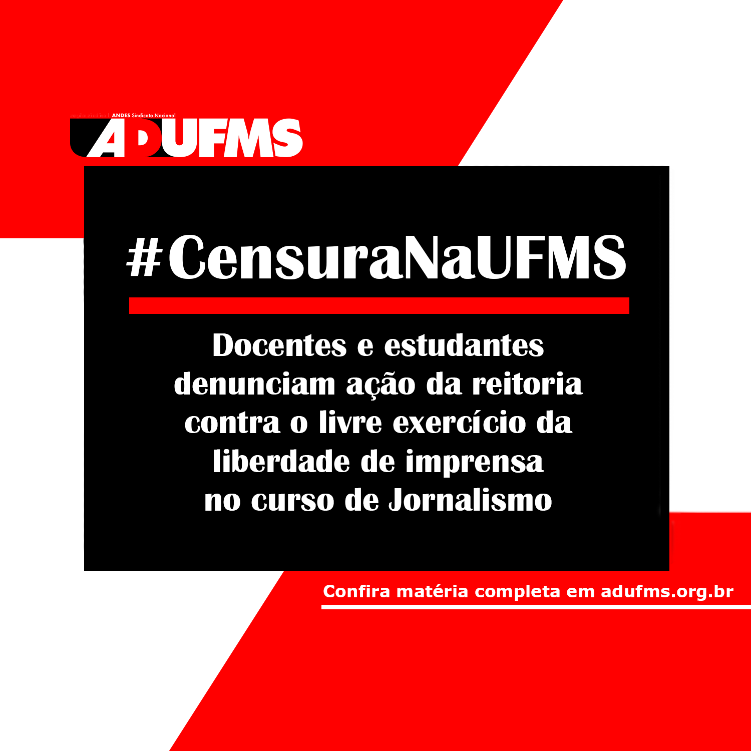 Estudantes e docentes de Jornalismo se manifestam contra censura da UFMS