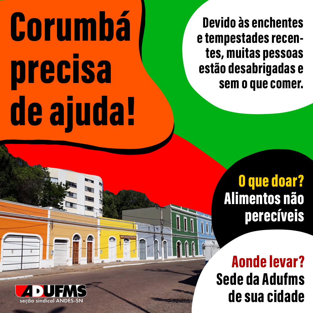 Adufms organiza doações para vítimas de temporal em Corumbá